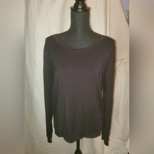Montiel black open back long sleeve shirt